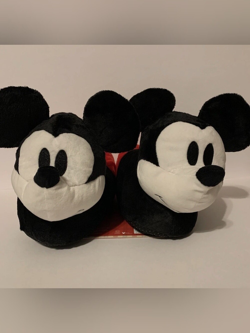 Disney Mickey Mouse Black Plush Slip-On Toy Slippers